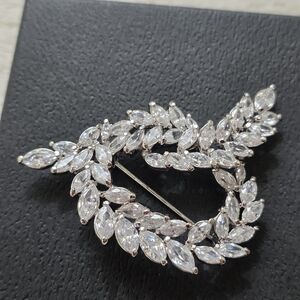 Vintage Nolan Miller Silvertone CZ Brooch